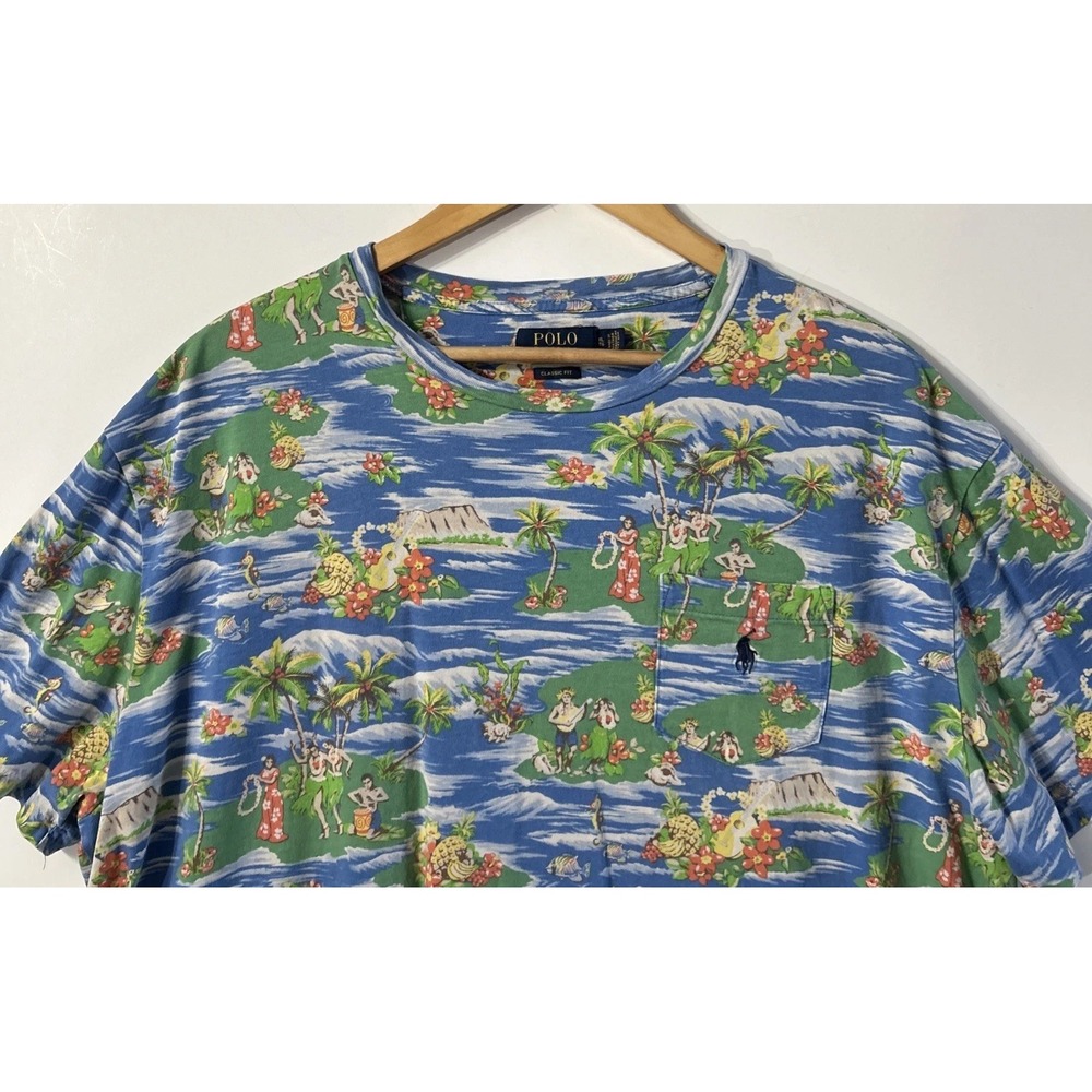 Mens Polo Ralph Lauren Hawaiian LUAH Hula Classic Fit Pocket T Shirt XL